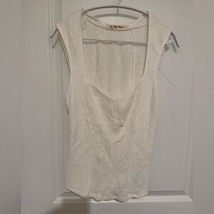 We The Free Ivory Ribbed Tank Top